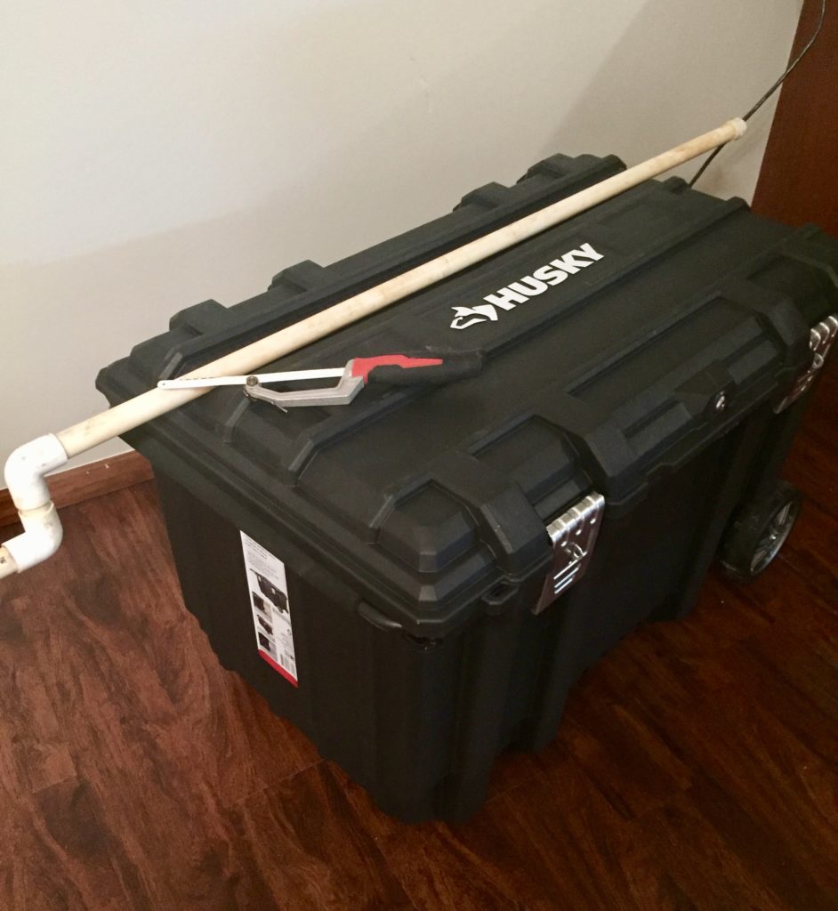 Husky job site store tool box