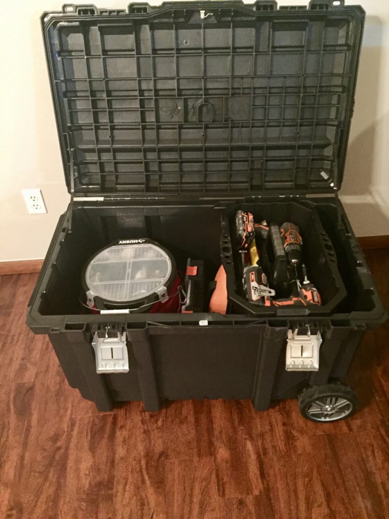 Husky job site store tool box